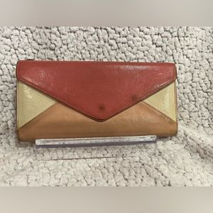 Chloe Colorblock Pink And Cream Front Snap Wallet
